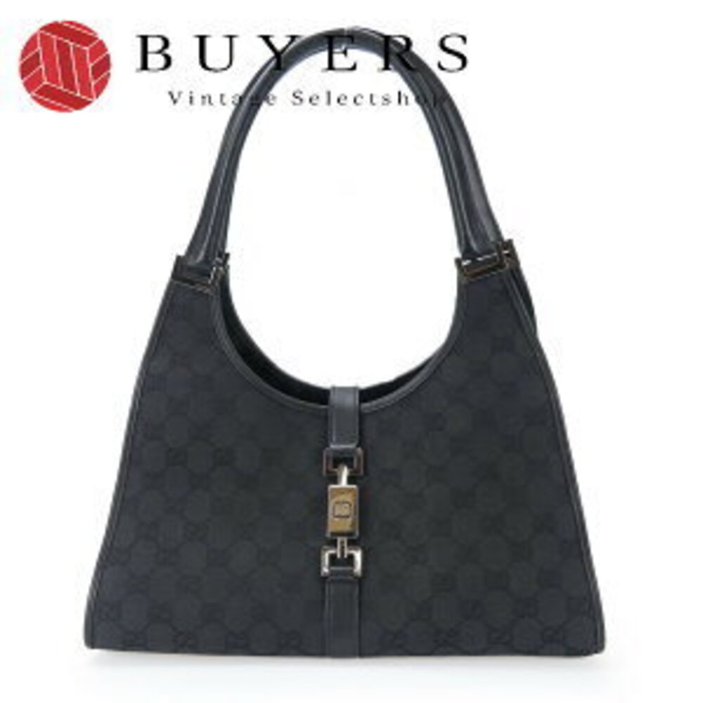 Gucci Jackie handbag black GG canvas